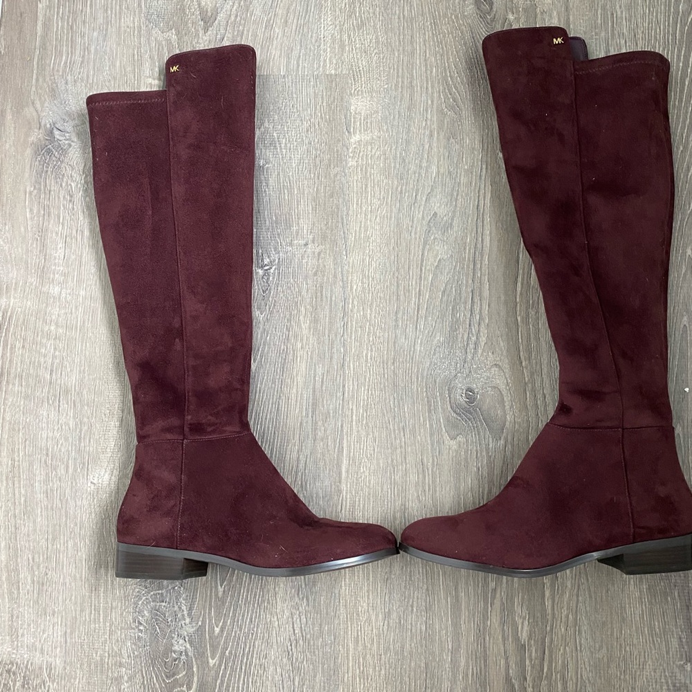 Michael Kors genuine Suede over the knee boots in rich burgundy - Picture 6 of 7